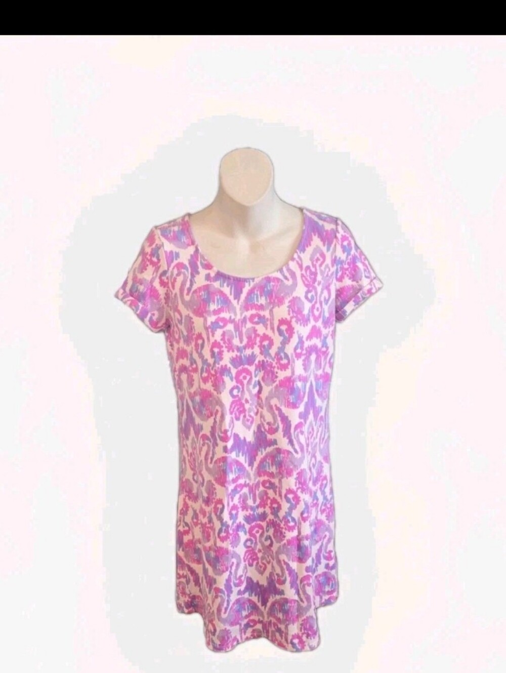 Lilly Pulitzer Pink & Lavender Printed Short Sleeve Shift Dress